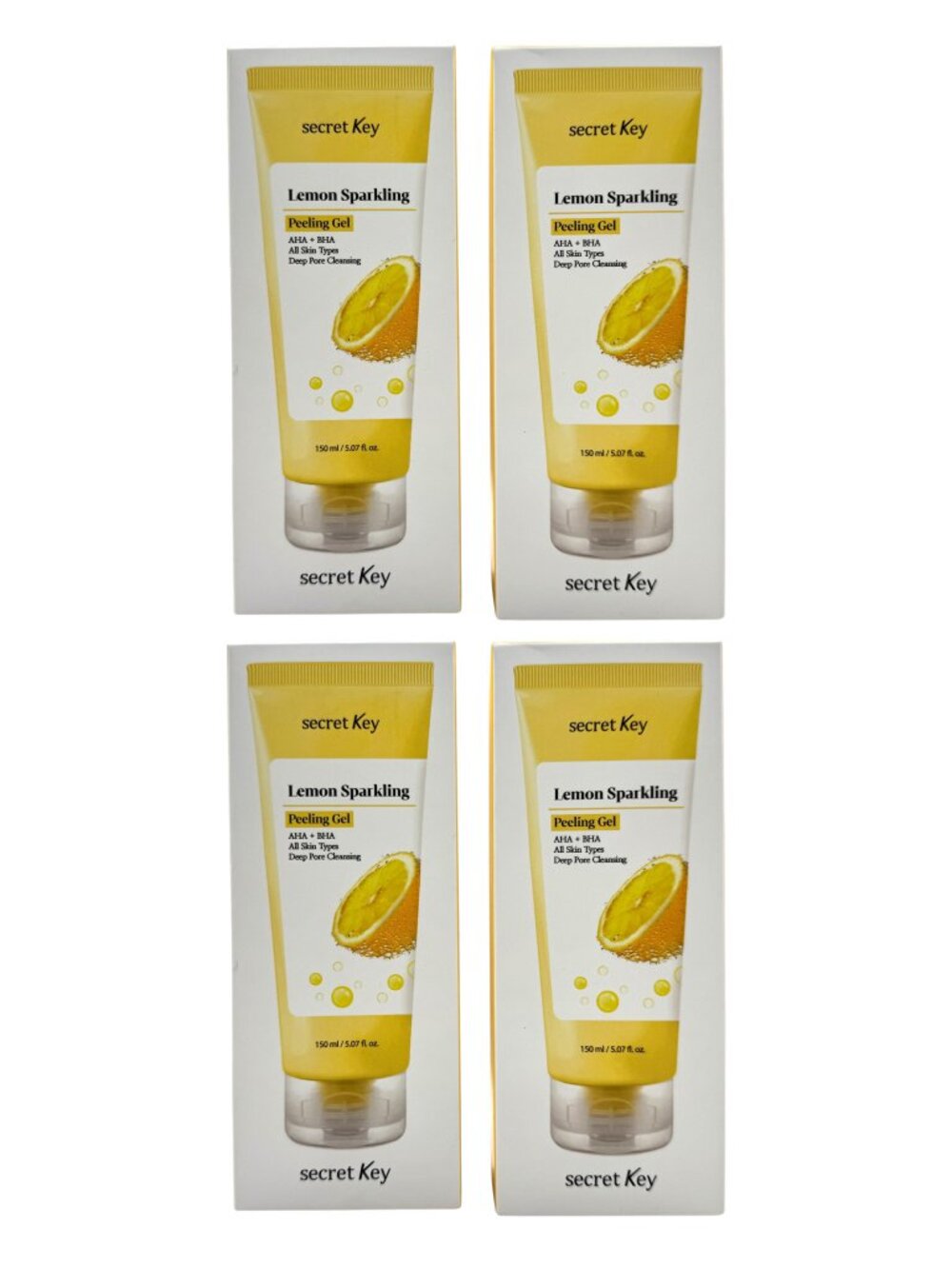 4x Secret Key Lemon Sparkling Peeling Gel Deep Pore Cleansing 150ml ea EXP 9/28
